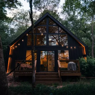 Blue Jay cabin at dusk