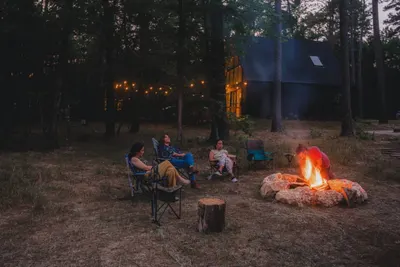 Fire Pit at Blue Jay, Lost Forest Cabins