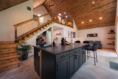 Kitchen at Blue Jay, Lost Forest Cabins