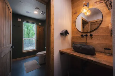 Bathroom at Passionflower, Lost Forest Cabins