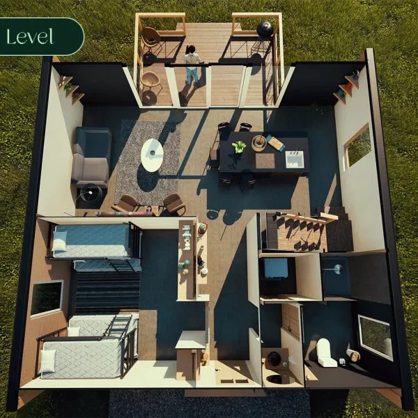 Render lower level_loft beds